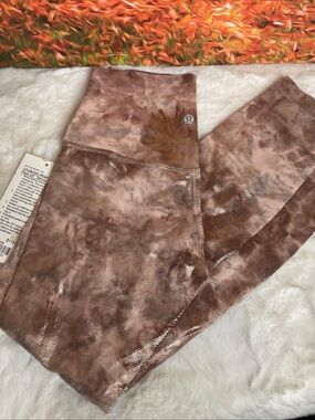 lululemon Align HR Shine Pant 25" - Rose Gold Metallic